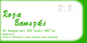 roza banszki business card